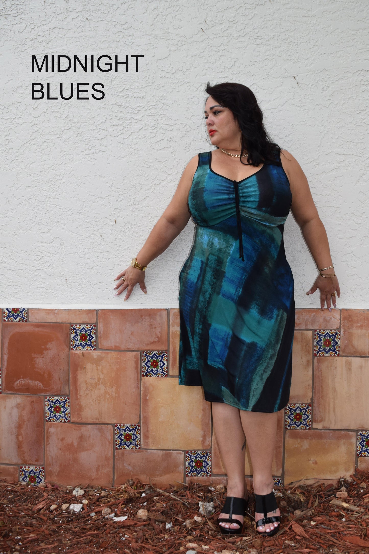 Adjustable Neckline Dress