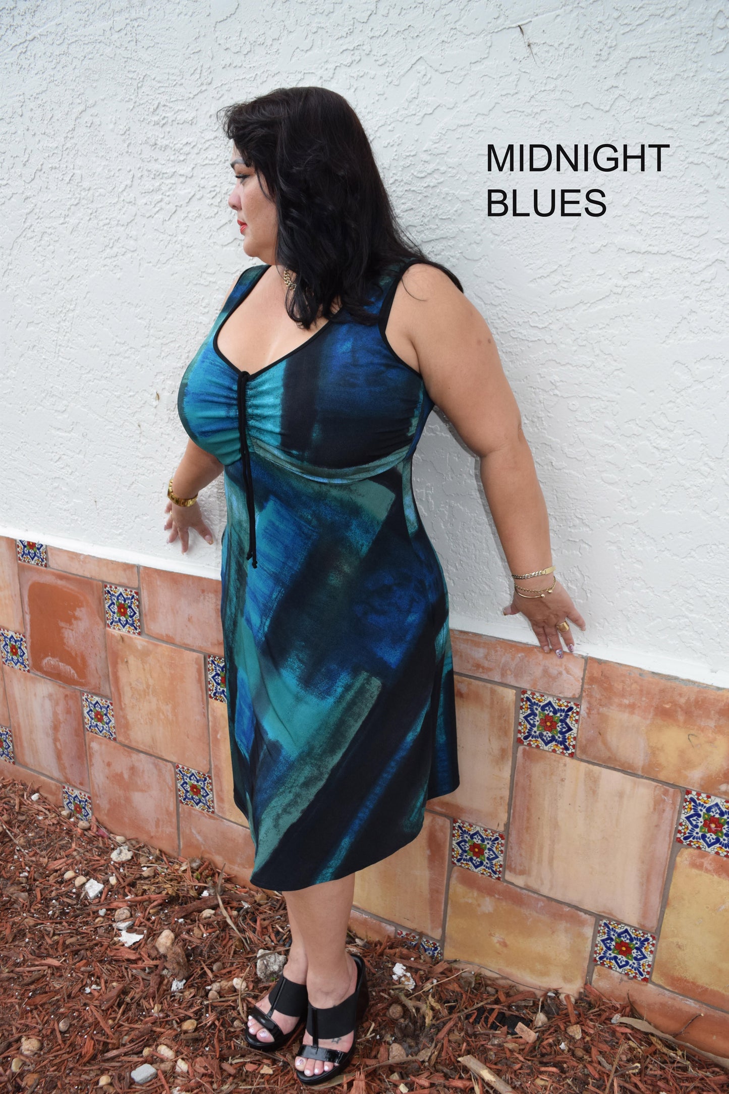 Adjustable Neckline Dress