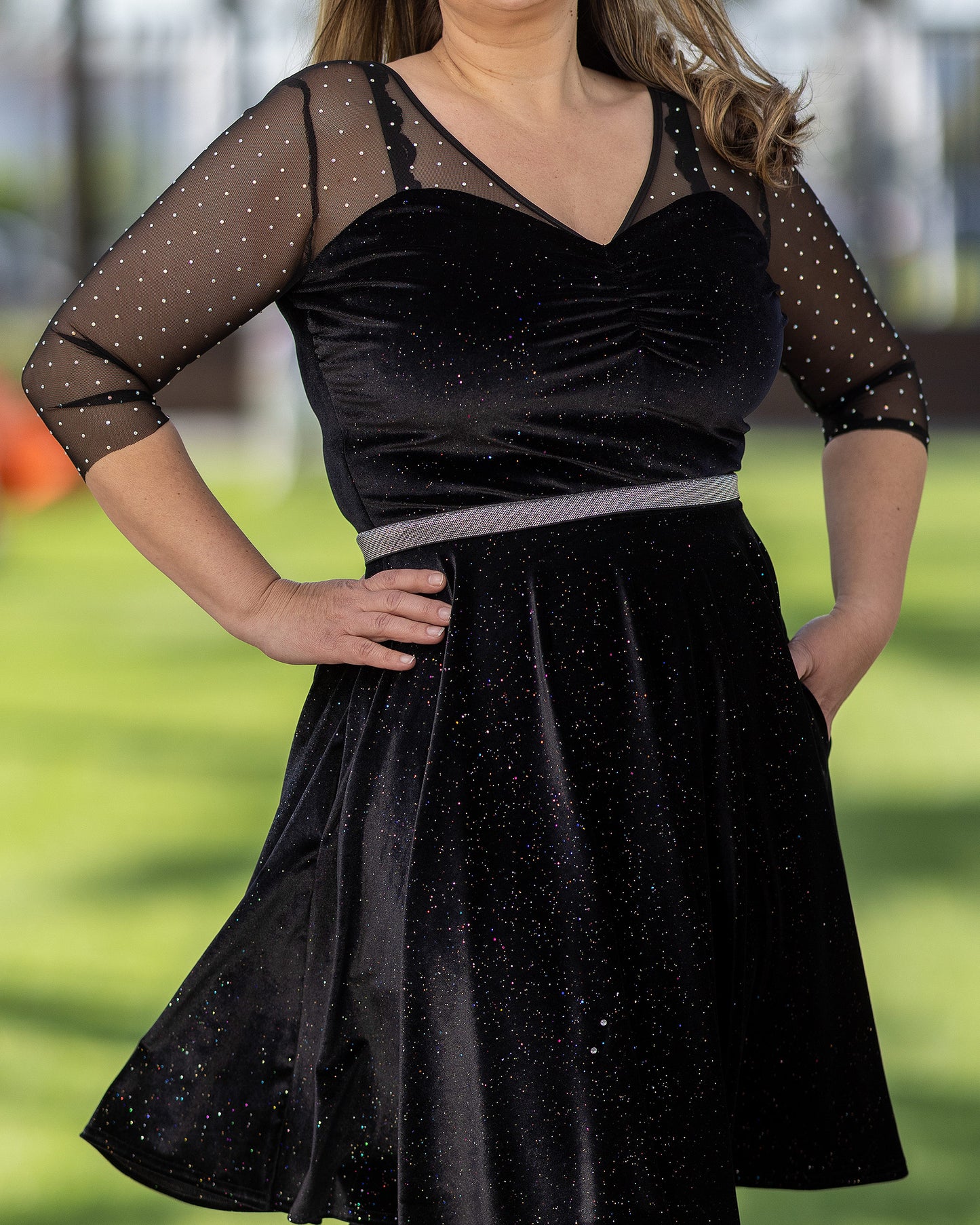 Sheer Neckline Dress