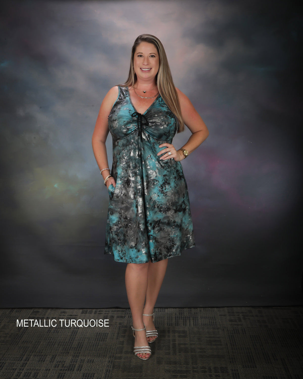 Adjustable Neckline Dress